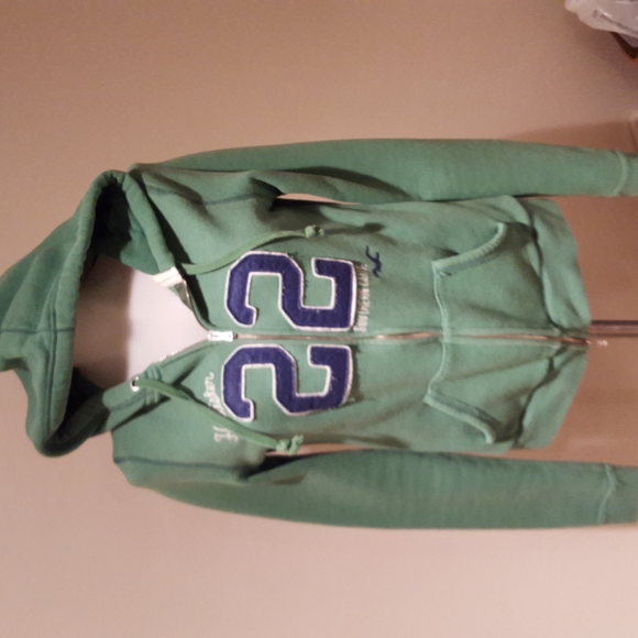 Hollister Tops - HOLLISTER zippered hoodie sweatshirt,size large